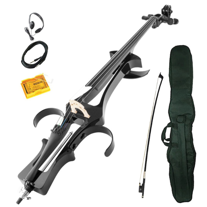 Kinglos KNG DSDT-1801 Elektro Çello 4/4 Siyah (Profesyonel - Silent) | Kulaklık Çıkışlı Sessiz Çalışma, Modern Tasarım, Taşıma Çantalı Set